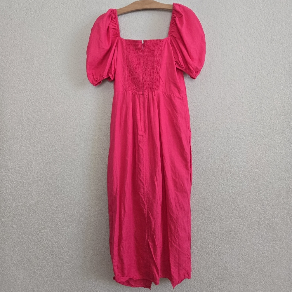 & Other Stories | Fitted Asymmetric Puff Sleeve Dress - Picture 7 of 8